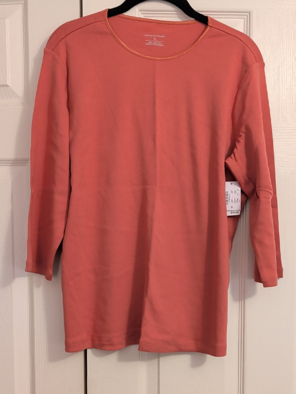 CHRISTOPHER AND BANKS Three Quarter Sleeve Satin Trim Tee NWT